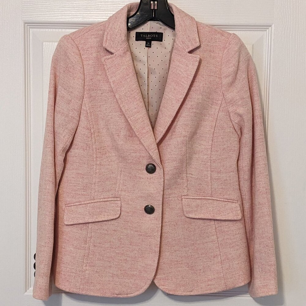TALBOTS Wool Blend Pale Pink Petite Blazer